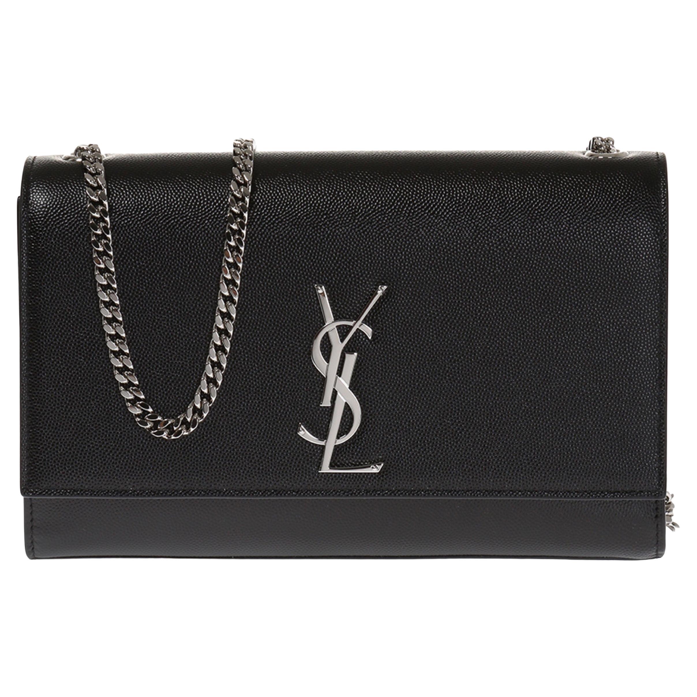 NEW Saint Laurent Black Kate Medium Chain Leather Crossbody Shoulder Bag