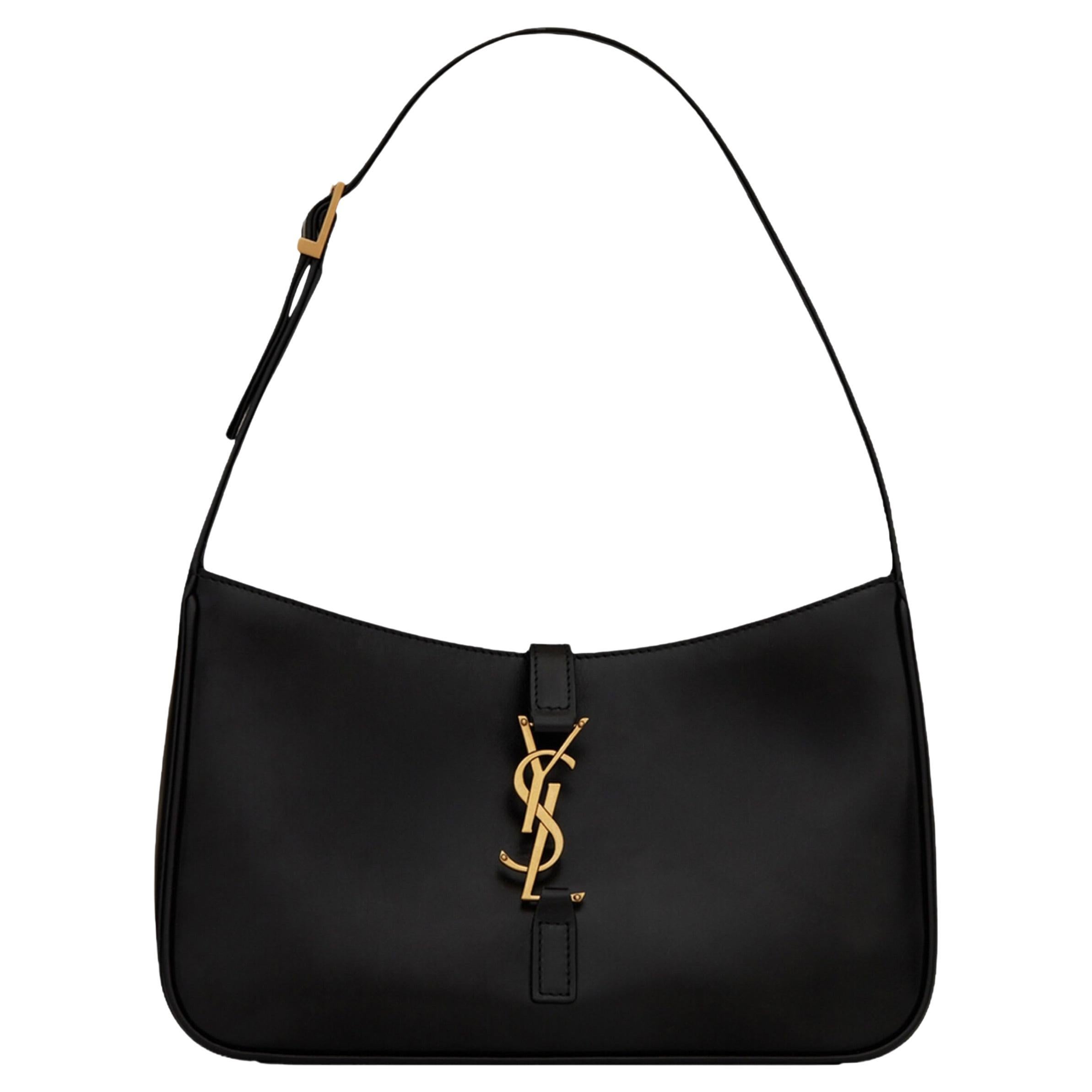 Saint Laurent Burgundy Leather Medium Monogram Universite Shoulder Bag