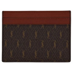 New Saint Laurent Black Le Monogramme Cassandre Canvas Card Holder Wallet