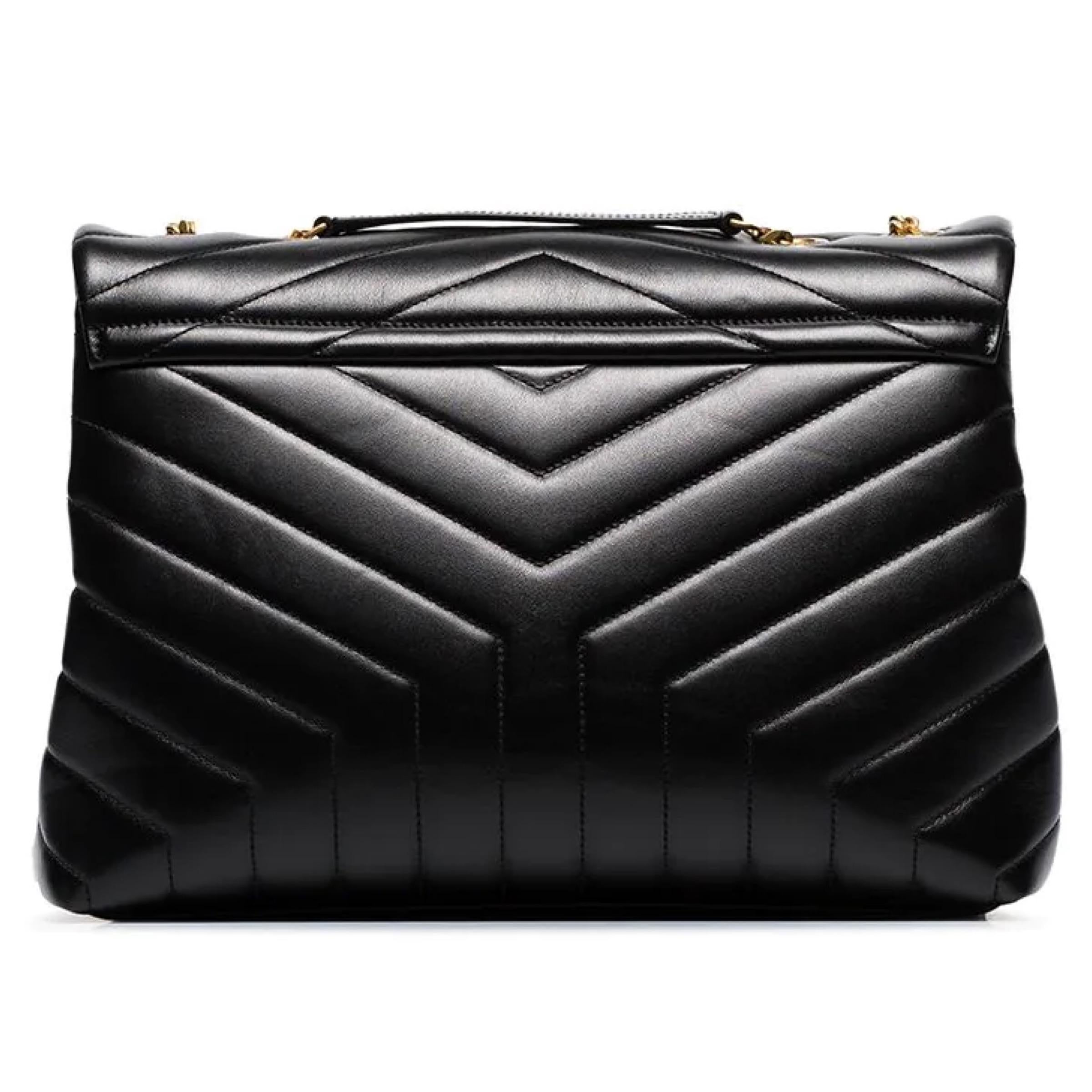NEW Saint Laurent Black Medium Loulou Quilted Leather Shoulder Bag For Sale 3