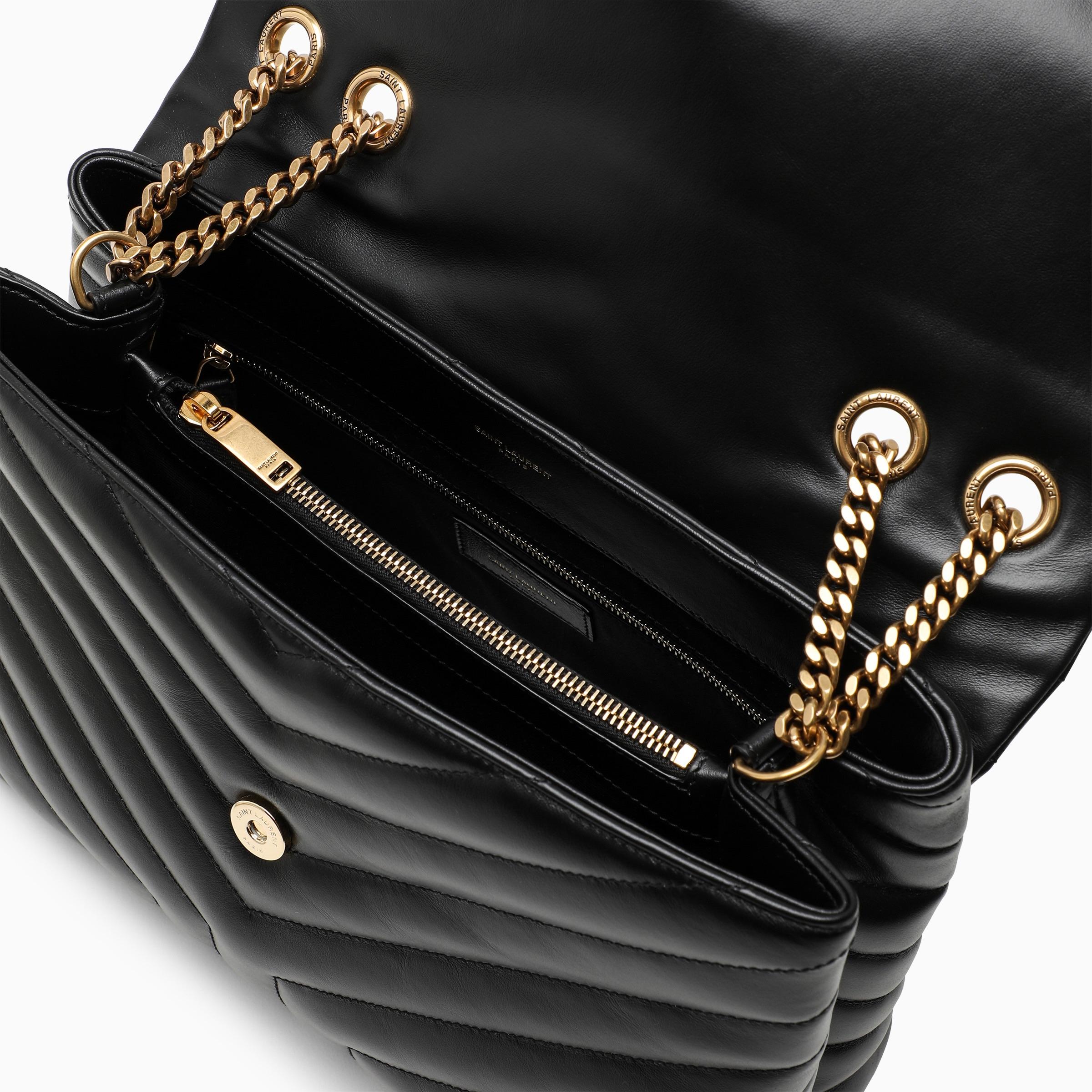NEW Saint Laurent Black Medium Loulou Quilted Leather Shoulder Bag For Sale 5