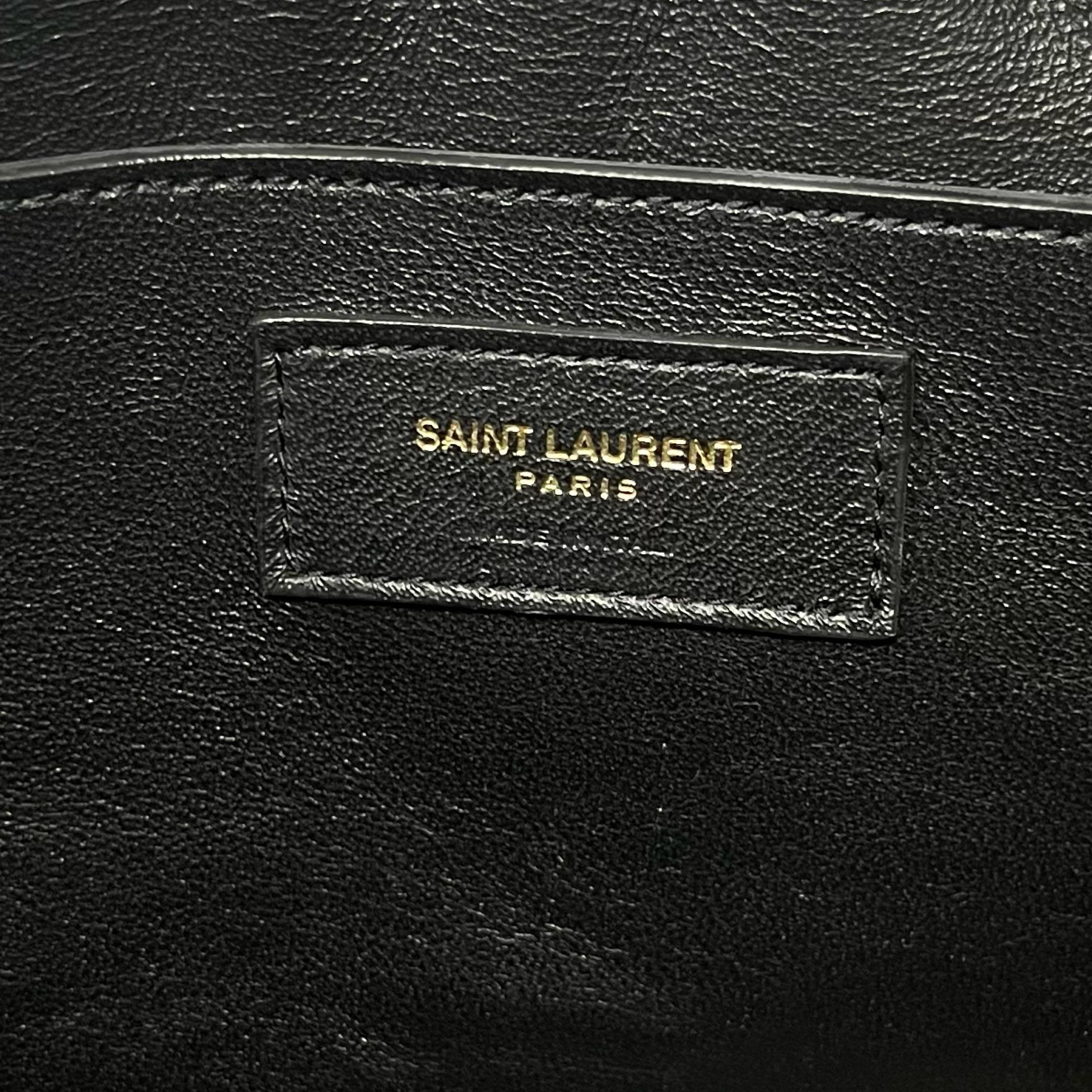 NEW Saint Laurent Black Monogram Suede Crossbody Shoulder Bag For Sale 10