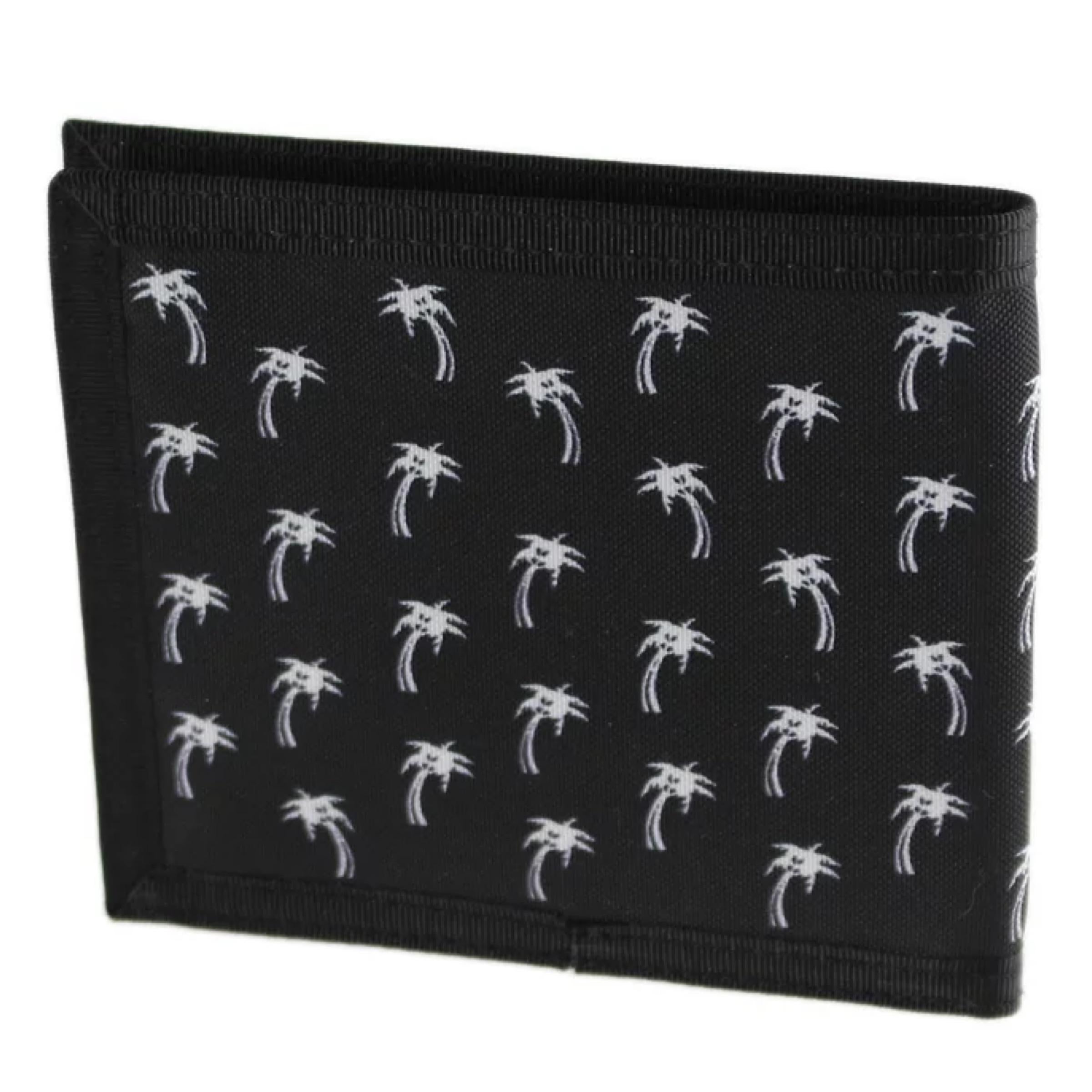 Women's or Men's NEW Saint Laurent Black Palm Print Nylon Bifold Wallet Card Case For Sale