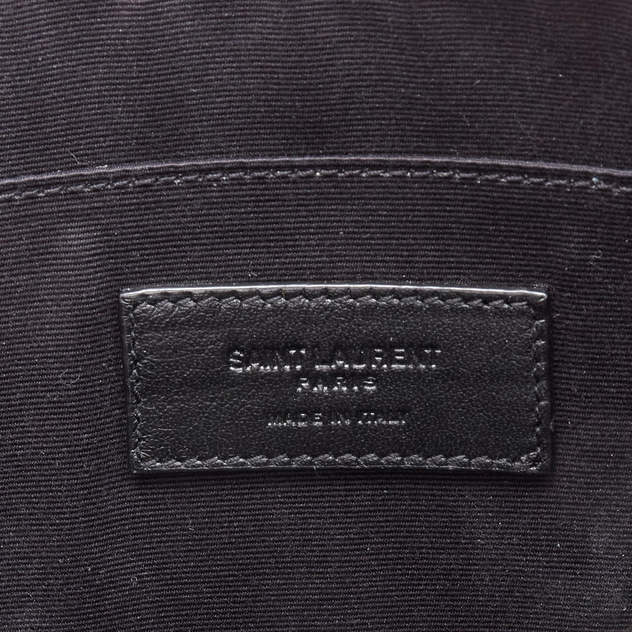 new SAINT LAURENT Catherine black Grain de Poudre leather clutch bag 3