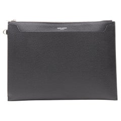 novità Saint Laurent Catherine nera in pelle Grain de Poudre