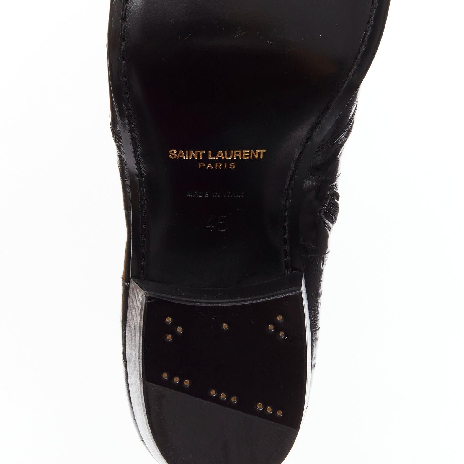 new SAINT LAURENT Cole 45 black polished eel leather ankle boots EU45 6