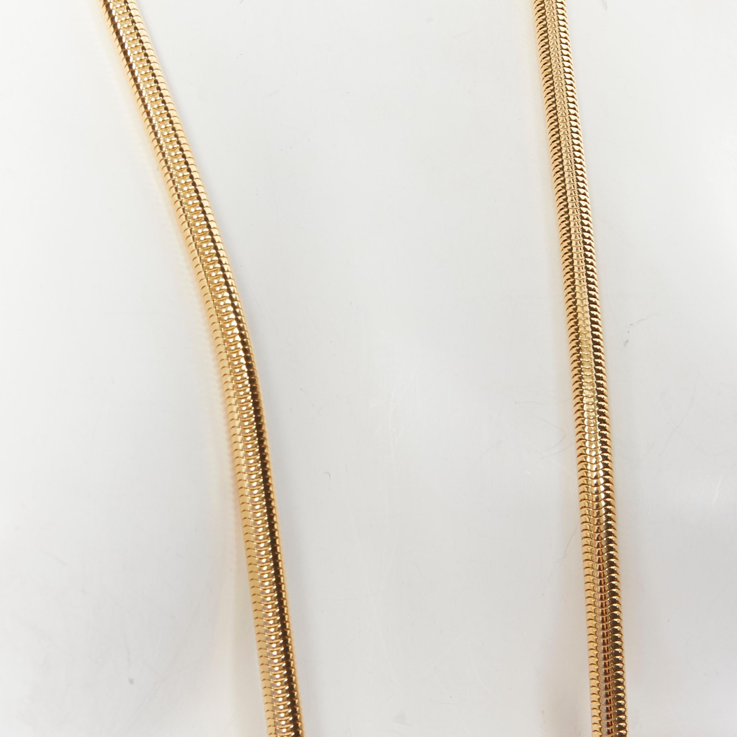 Women's new SAINT LAURENT Hedi Slimane 2013 Runway Opium gold double tassel necklace