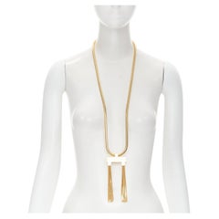 new SAINT LAURENT Hedi Slimane 2013 Runway Opium gold double tassel necklace