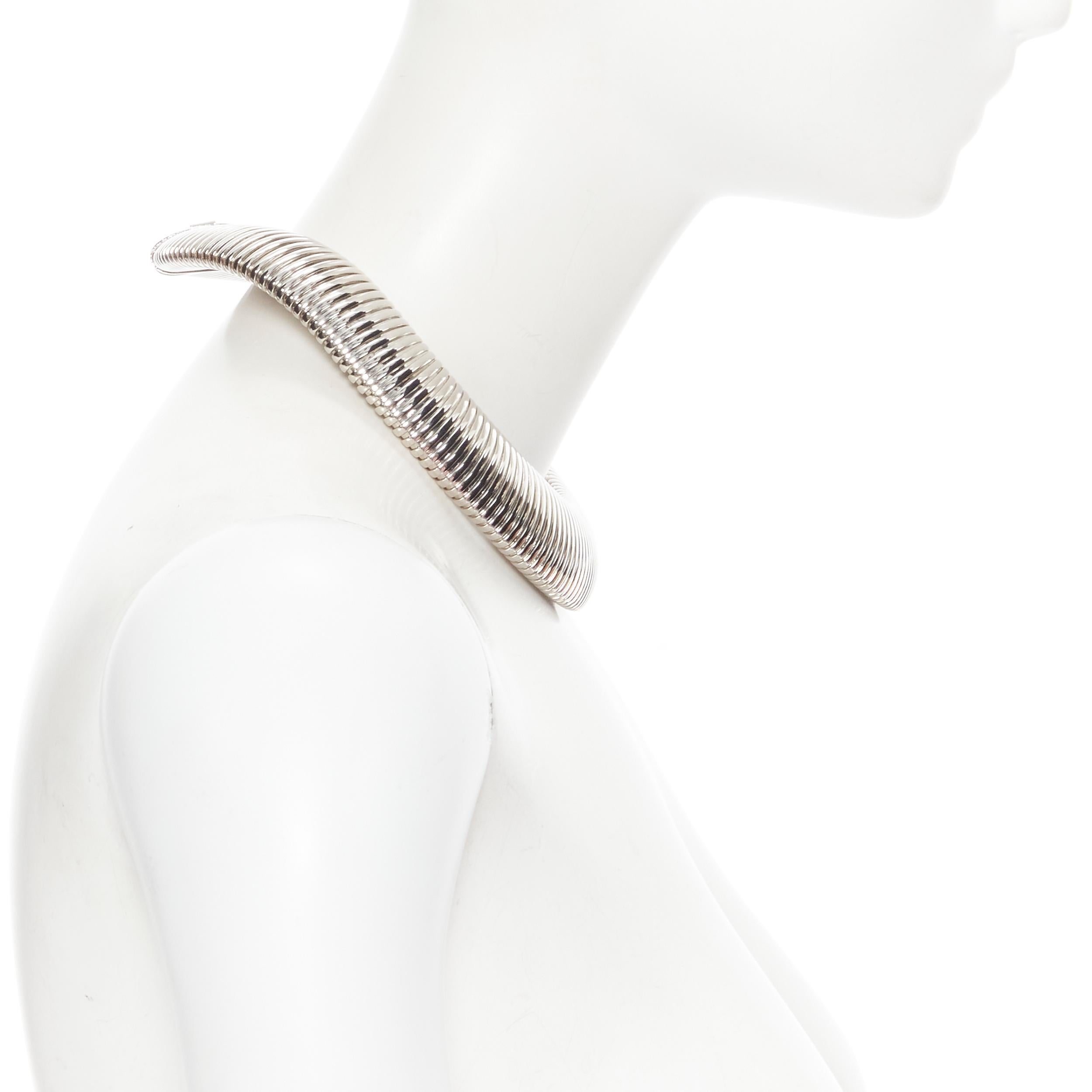 Silver new SAINT LAURENT Hedi Slimane Serpentine silver brass choker collar necklace