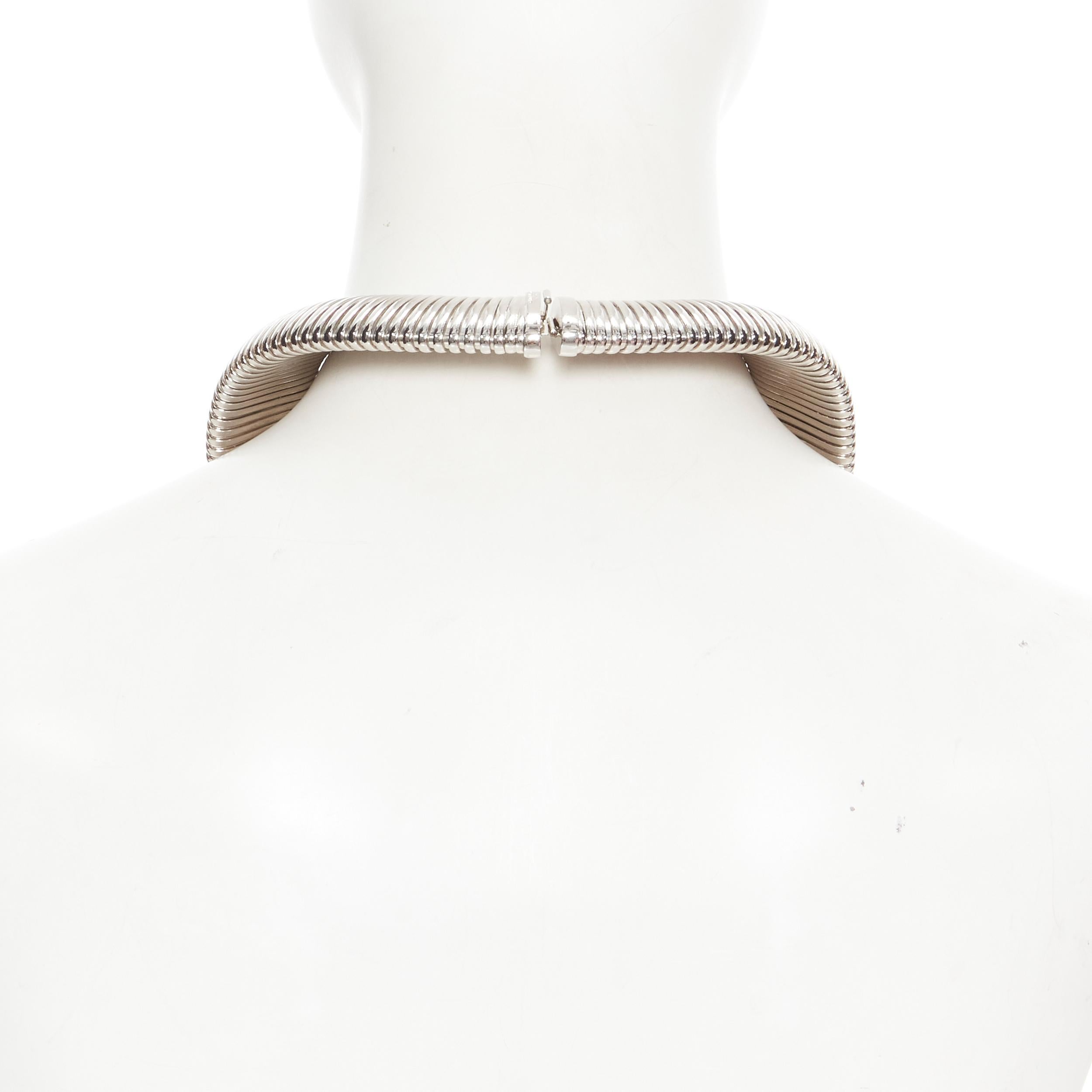Women's new SAINT LAURENT Hedi Slimane Serpentine silver brass choker collar necklace