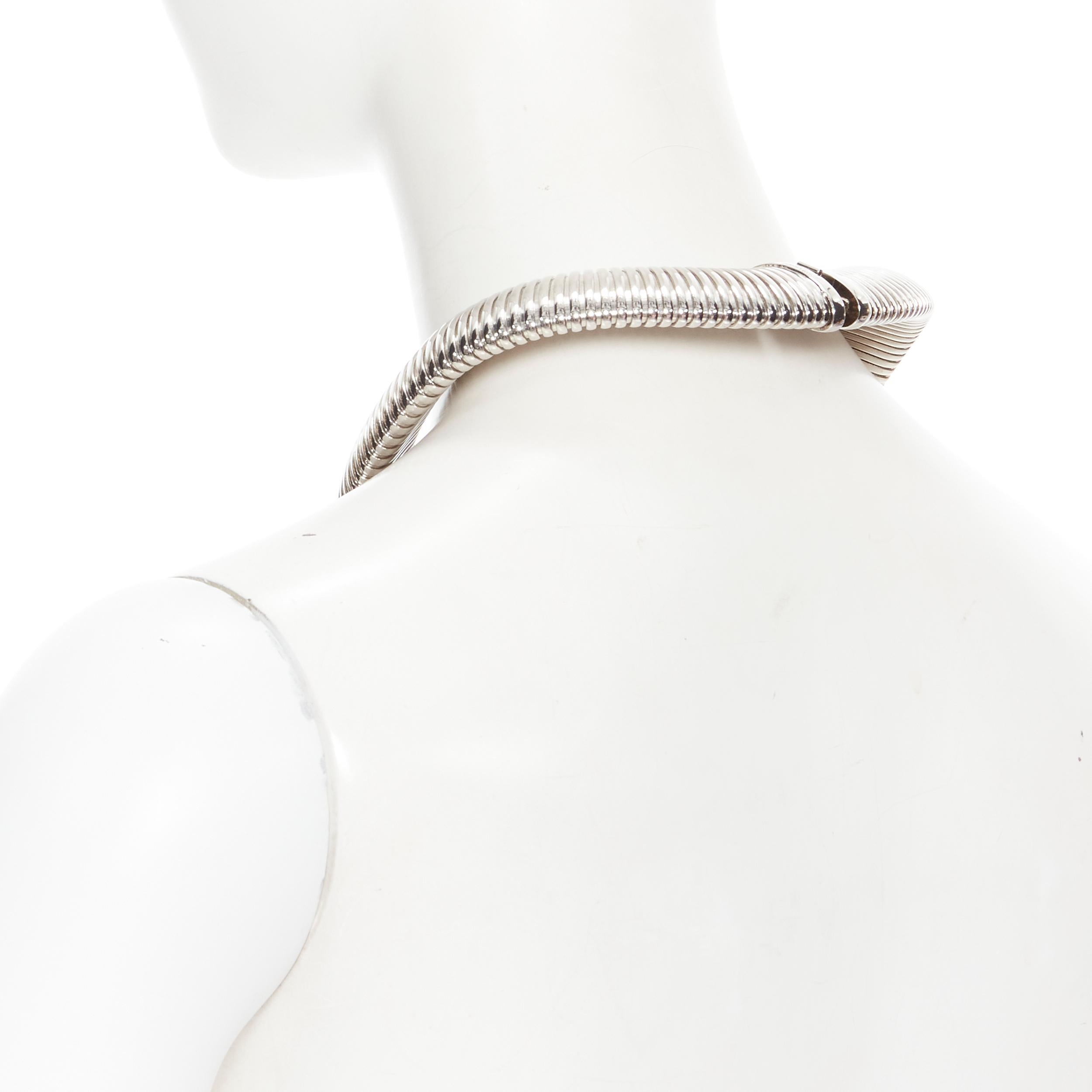 new SAINT LAURENT Hedi Slimane Serpentine silver brass choker collar necklace 1