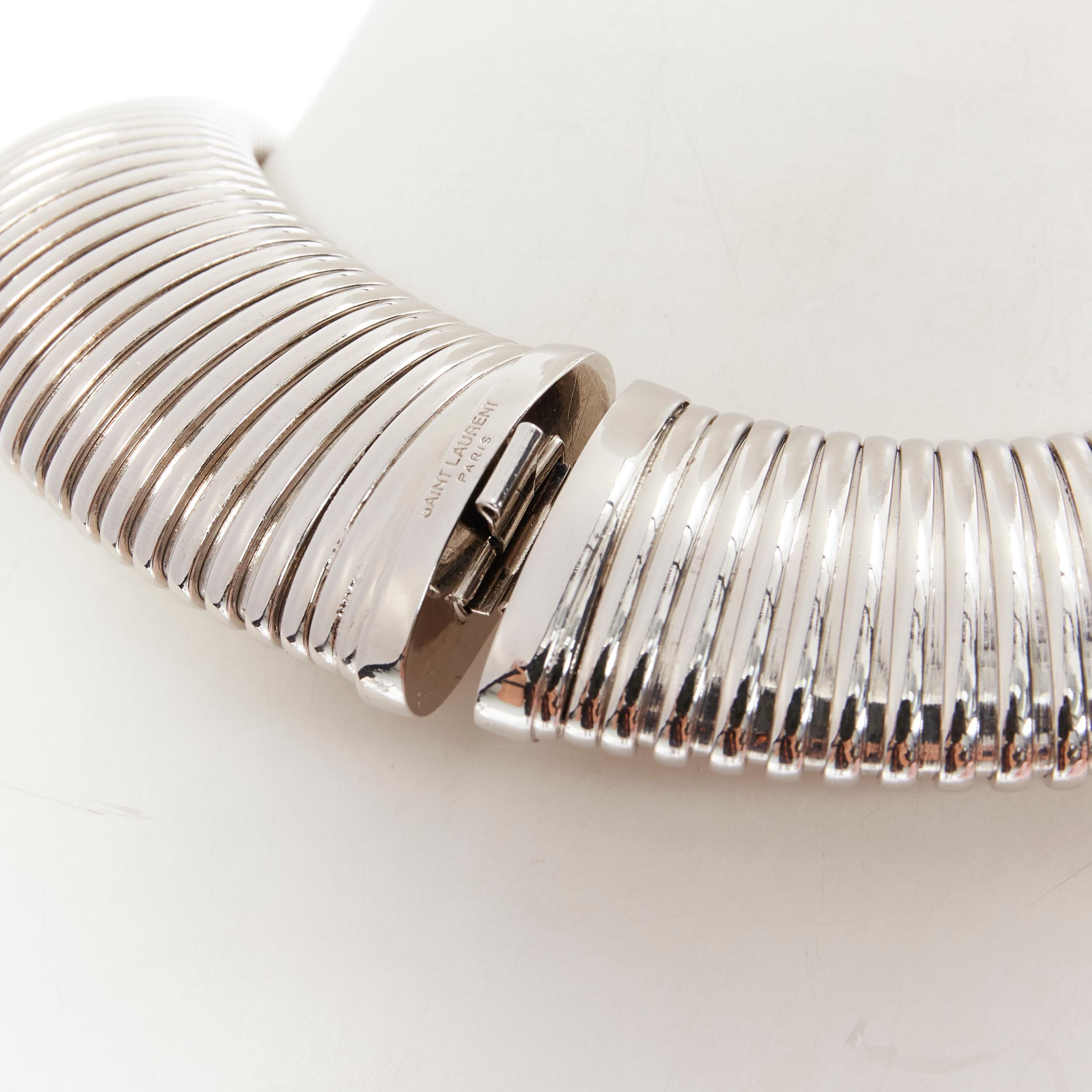 new SAINT LAURENT Hedi Slimane Serpentine silver brass choker collar necklace 2