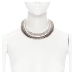 Used new SAINT LAURENT Hedi Slimane Serpentine silver brass choker collar necklace