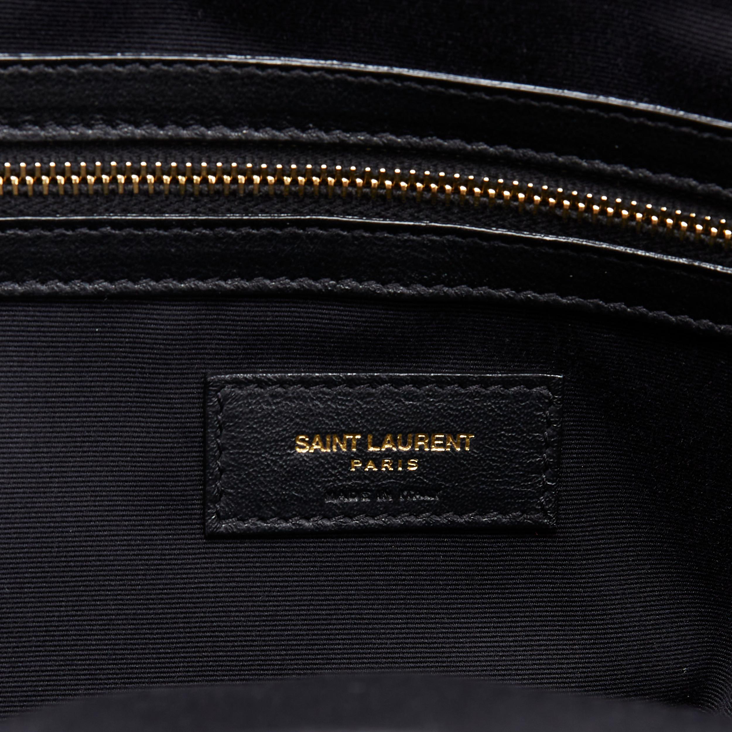 new SAINT LAURENT Le Monogramme Tote cotton jacquard black leather trim tote bag 4