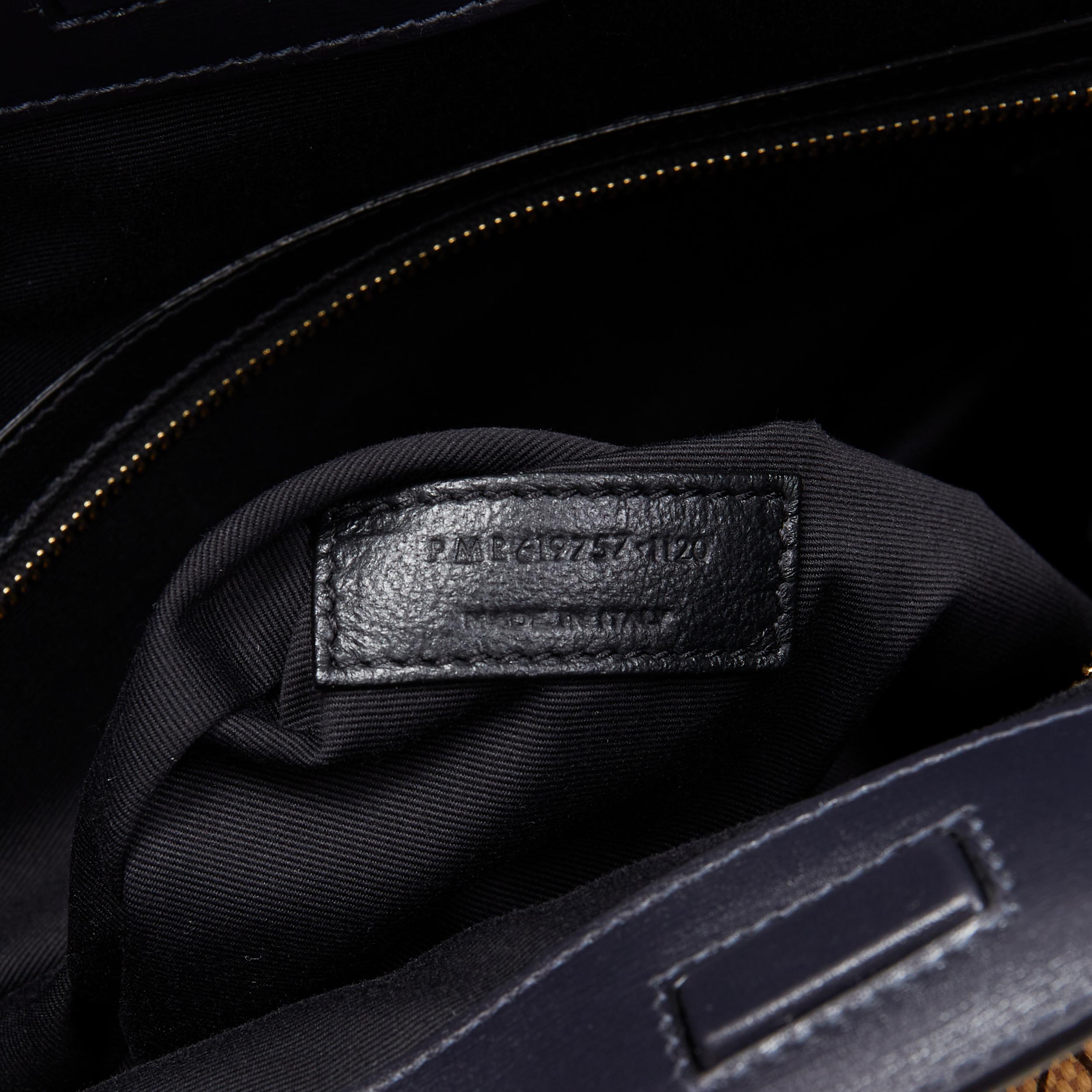 new SAINT LAURENT Le Monogramme Tote cotton jacquard black leather trim tote bag 5