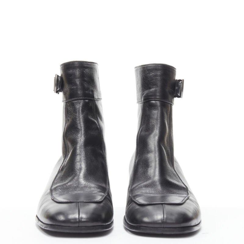 Black new SAINT LAURENT Miles 30 Age Bootie Baby Eighty black square toe boot EU42 For Sale