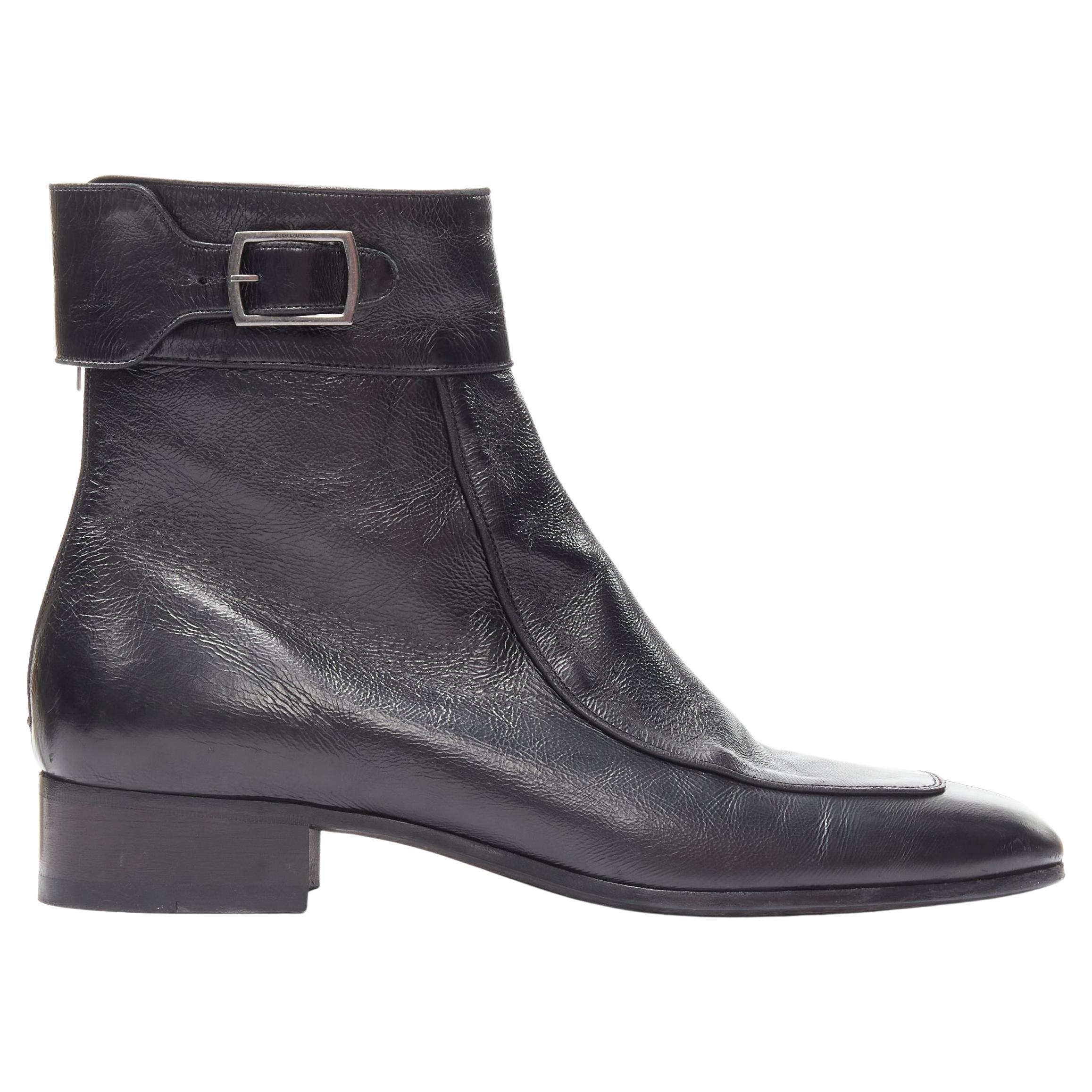new SAINT LAURENT Miles 30 Age Bootie Baby Eighty black square toe boot EU44 For Sale