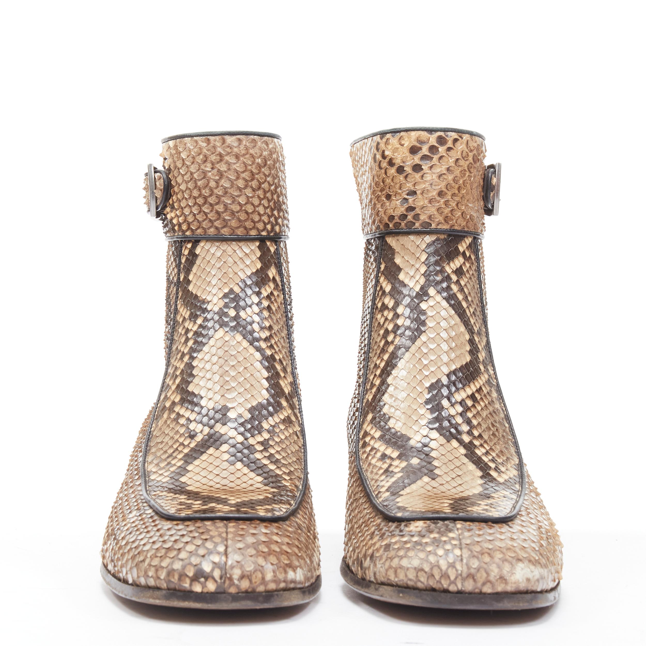 square toe snake skin boots