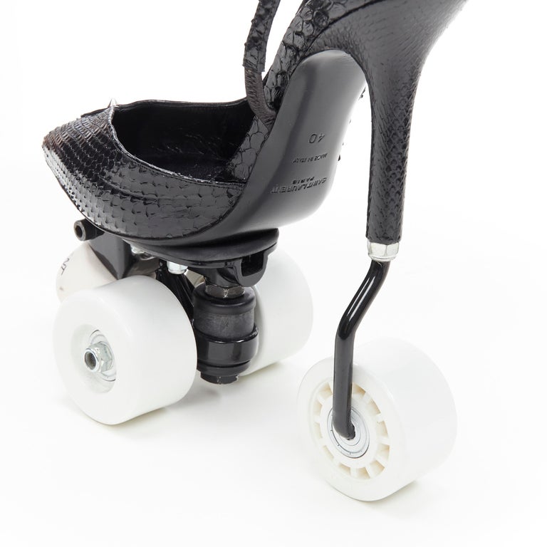 new SAINT LAURENT Roller Skate Heel black velvet strass crystal embellished EU40 at 1stDibs