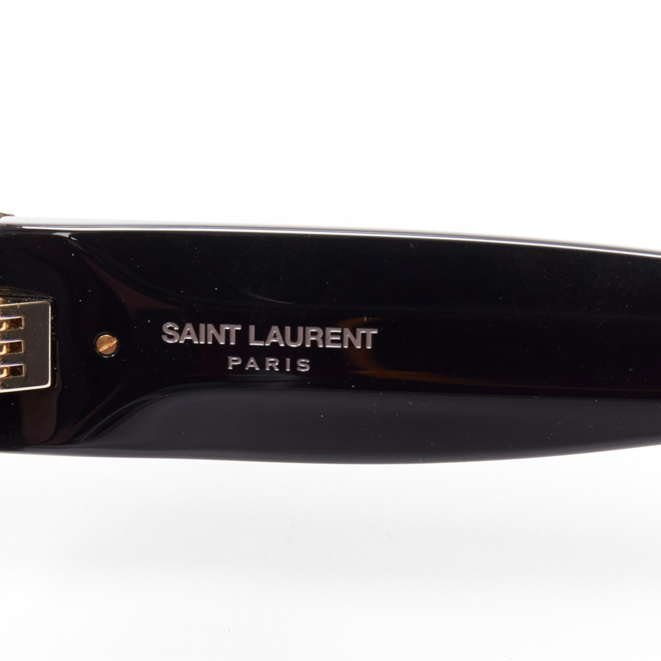 Men's new SAINT LAURENT SL M95/F black oversizwed black lens gold YSL sunglasses