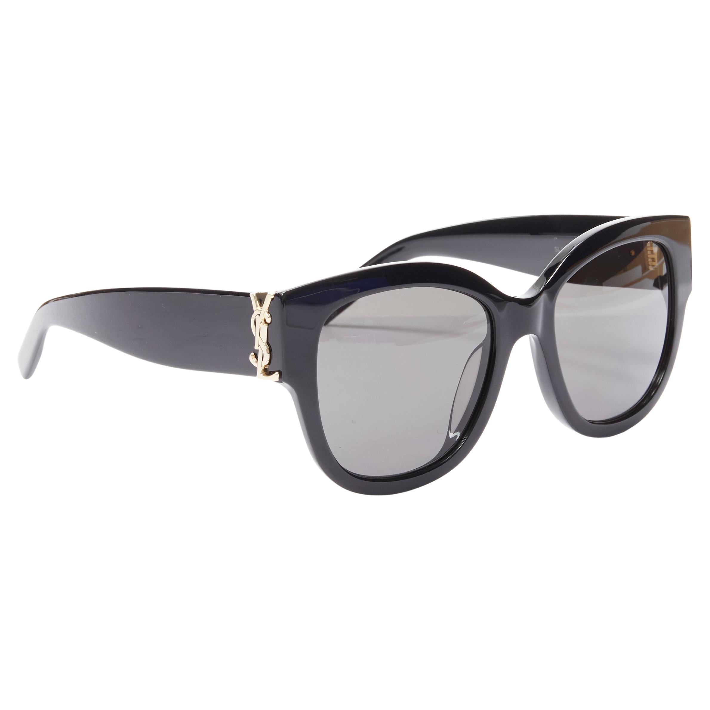 new SAINT LAURENT SL M95/F black oversizwed black lens gold YSL sunglasses  For Sale at 1stDibs