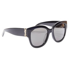 new SAINT LAURENT SL M95/F black oversizwed black lens gold YSL sunglasses