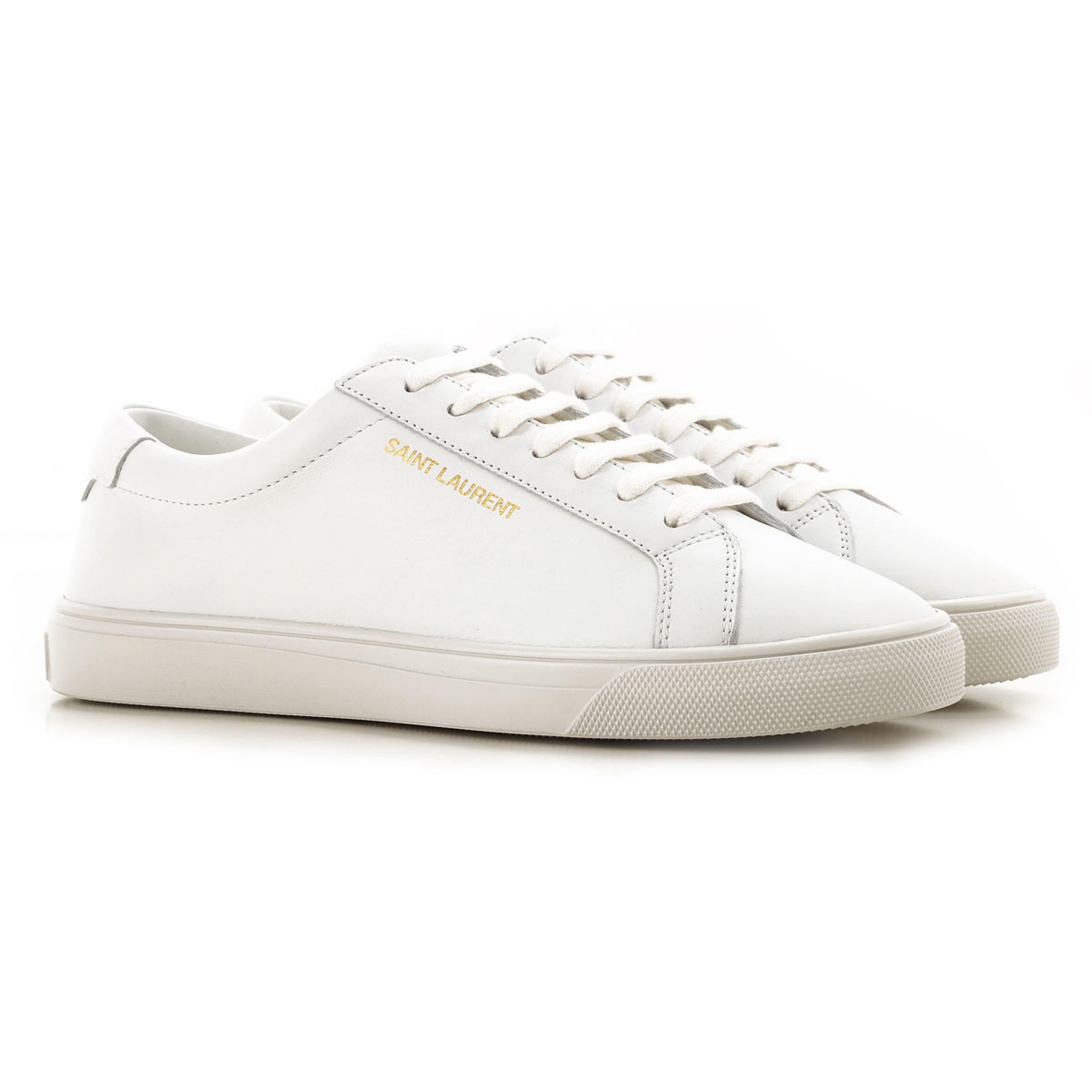 New Saint Laurent White Andy Leather Sneakers Size 39.5 EU 9.5 US

Authenticity Guaranteed

DETAILS
Brand: Saint Laurent
Condition: Brand new
Gender: Women
Category: Sneakers
Color: White
Material: Leather
Logo print in gold
Rubber sole
Made in
