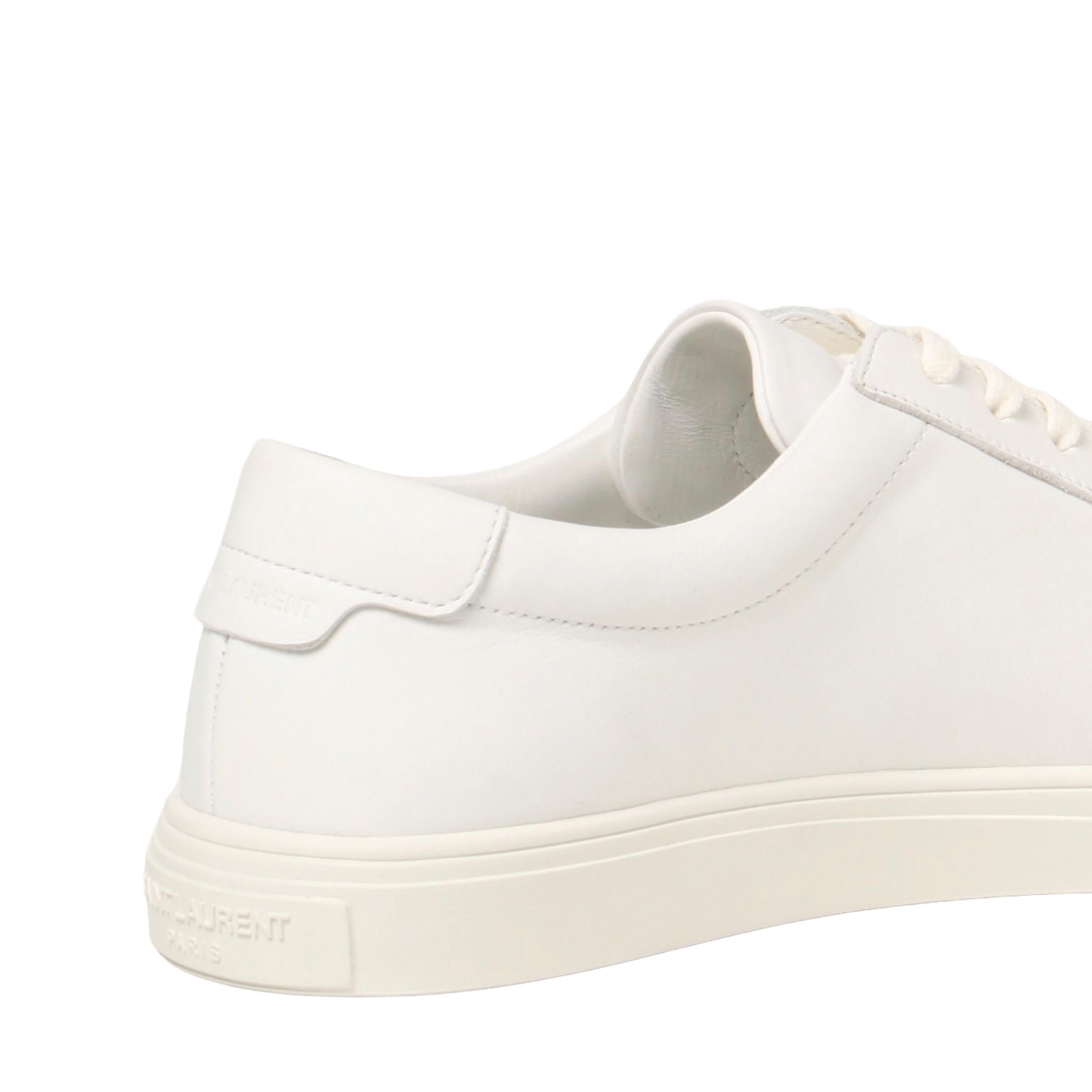 Women's NEW Saint Laurent White Andy Leather Sneakers Size 39.5 EU 9.5 US