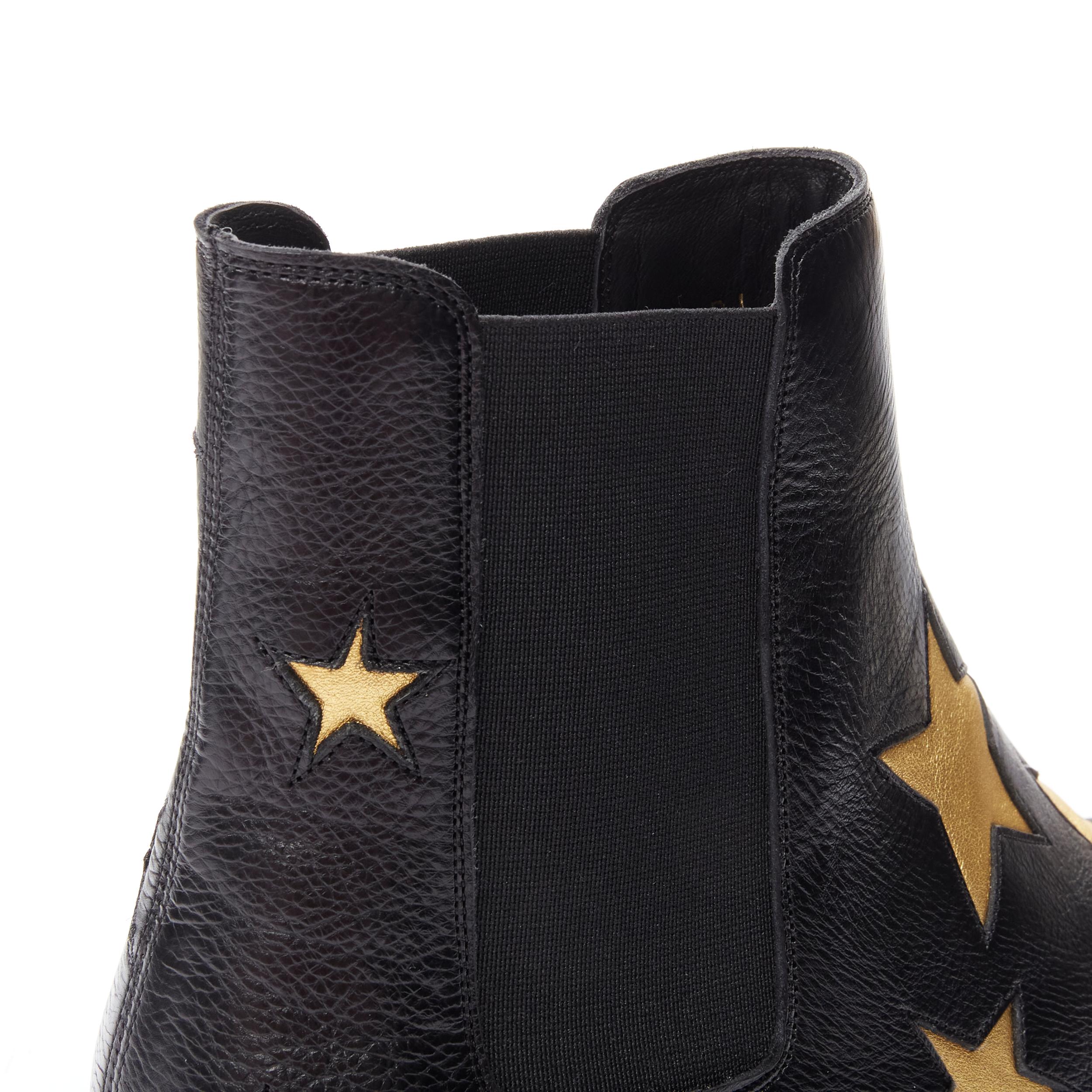 new SAINT LAURENT Wyatt 30 Riverside black gold star chelsea boot EU42 1