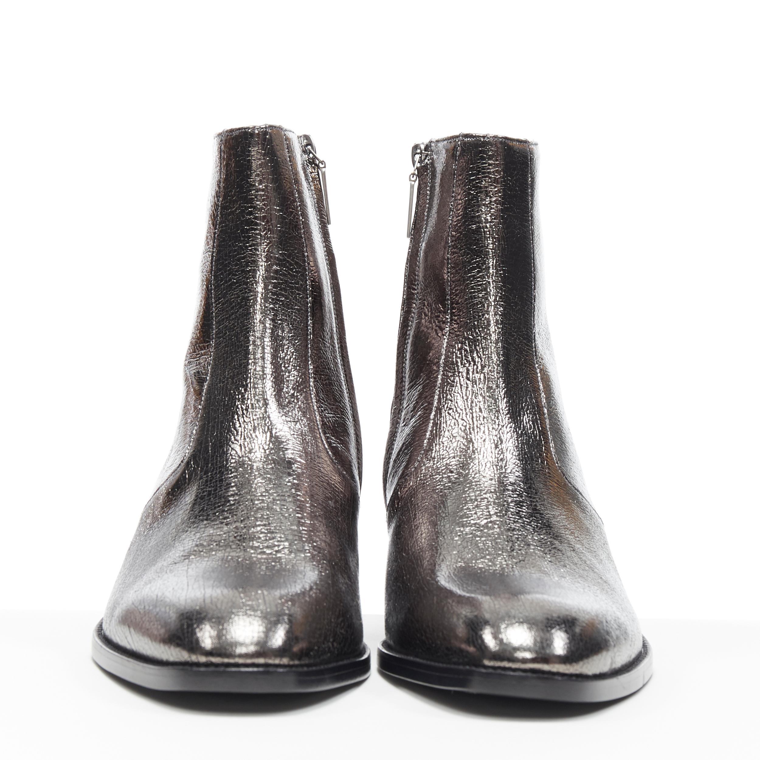 saint laurent silver boots
