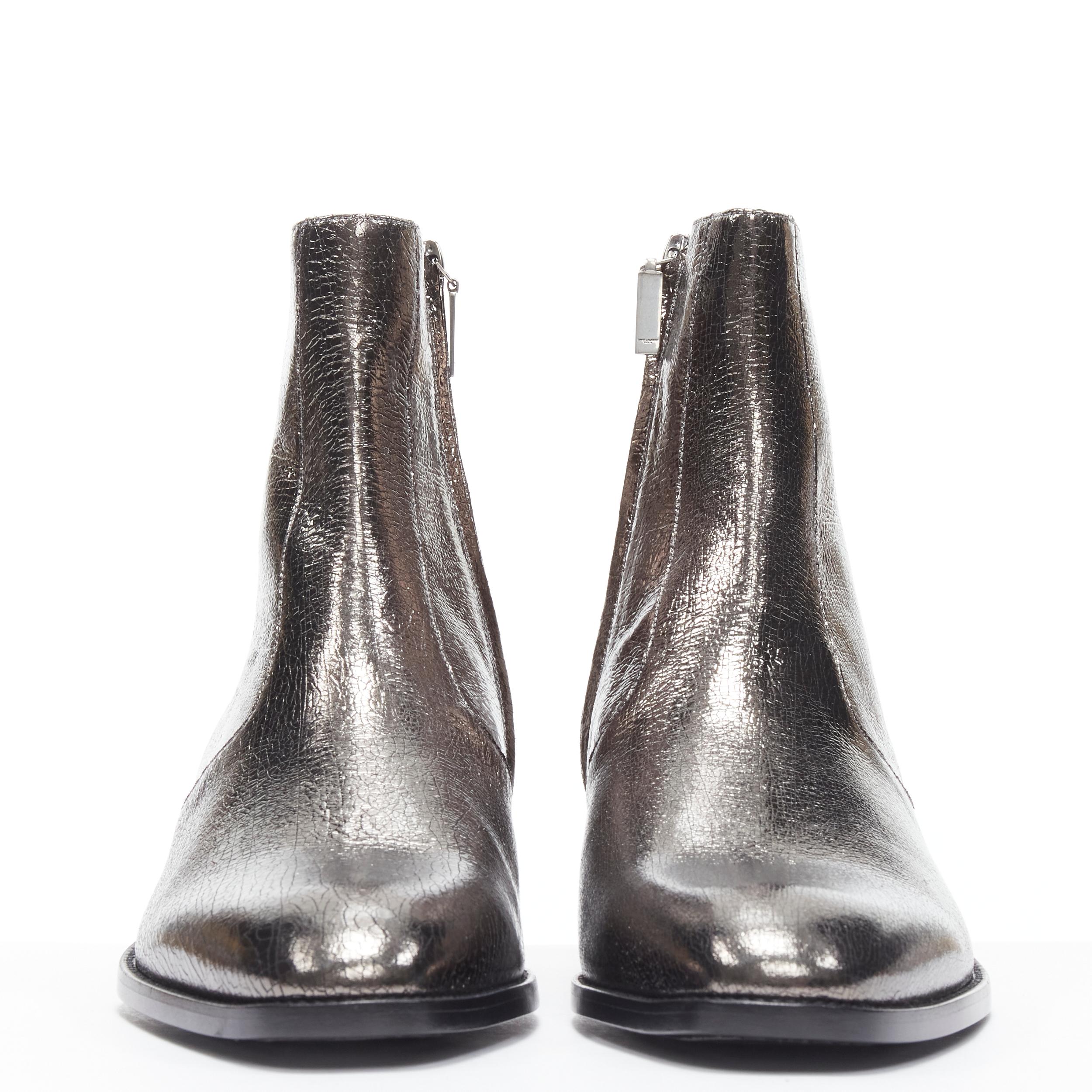 saint laurent metallic boots