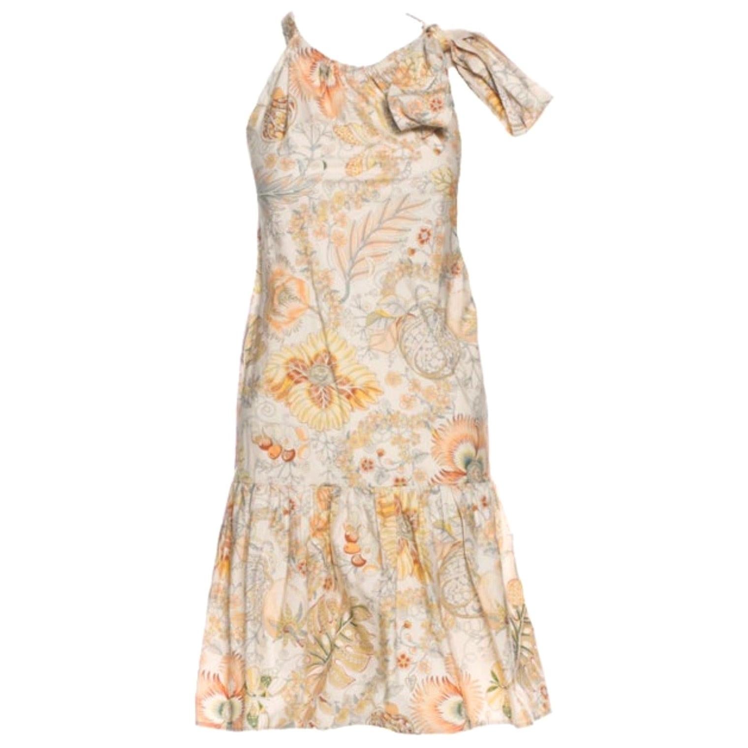 NEU Salvatore Ferragamo Kleid mit floralem Druck und Halsbandschleife 44 im Angebot