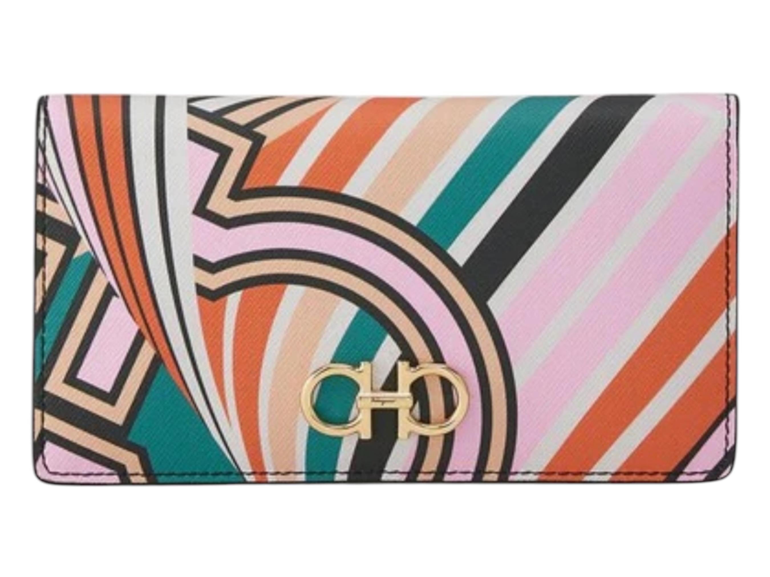 Women's or Men's NEW Salvatore Ferragamo Multicolor Gancini Wallet - Full Set For Sale