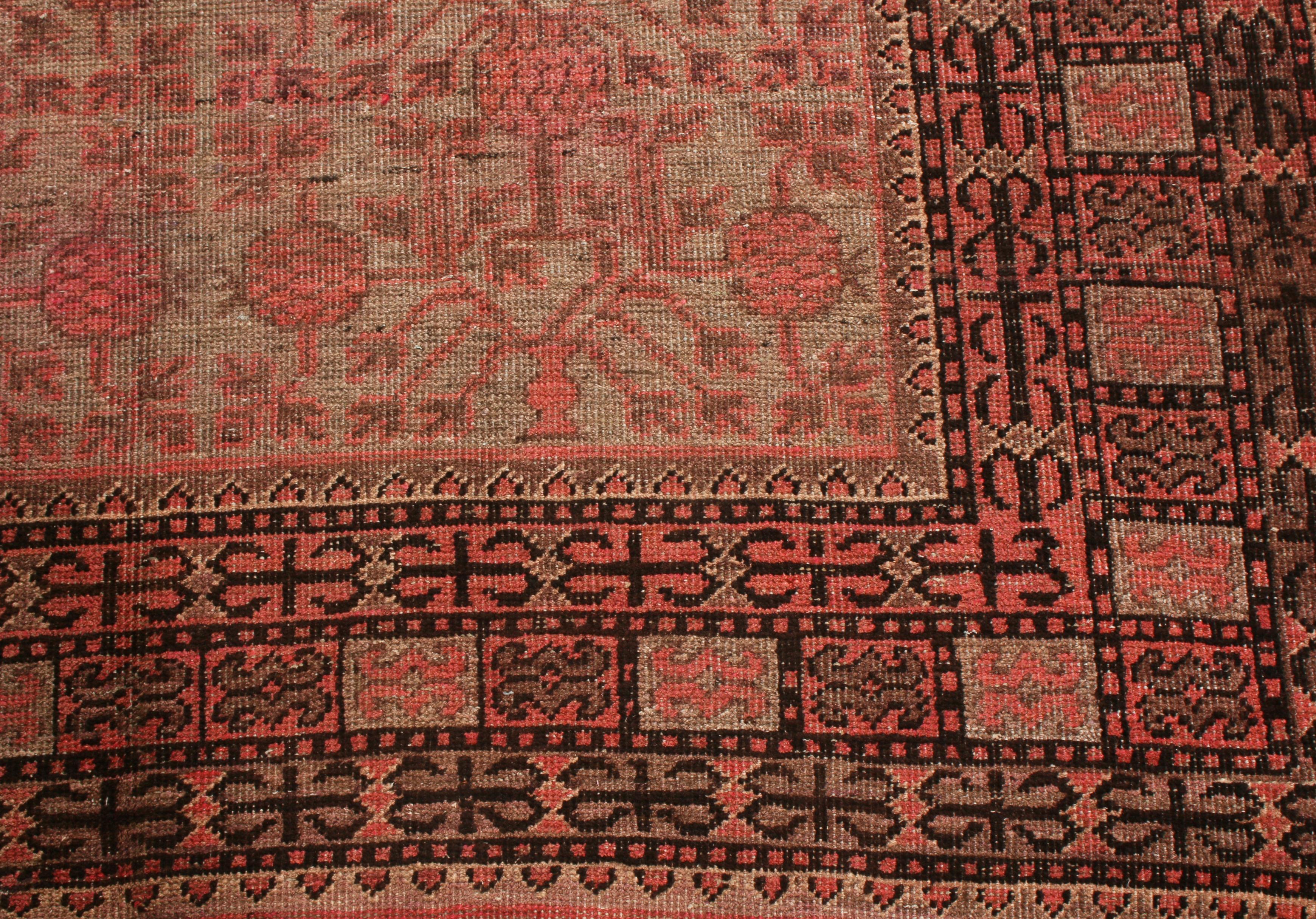 Modern Rug & Kilim's New Samarkand Style Wool Inspired Red and Blue Geometric Pattern For Sale