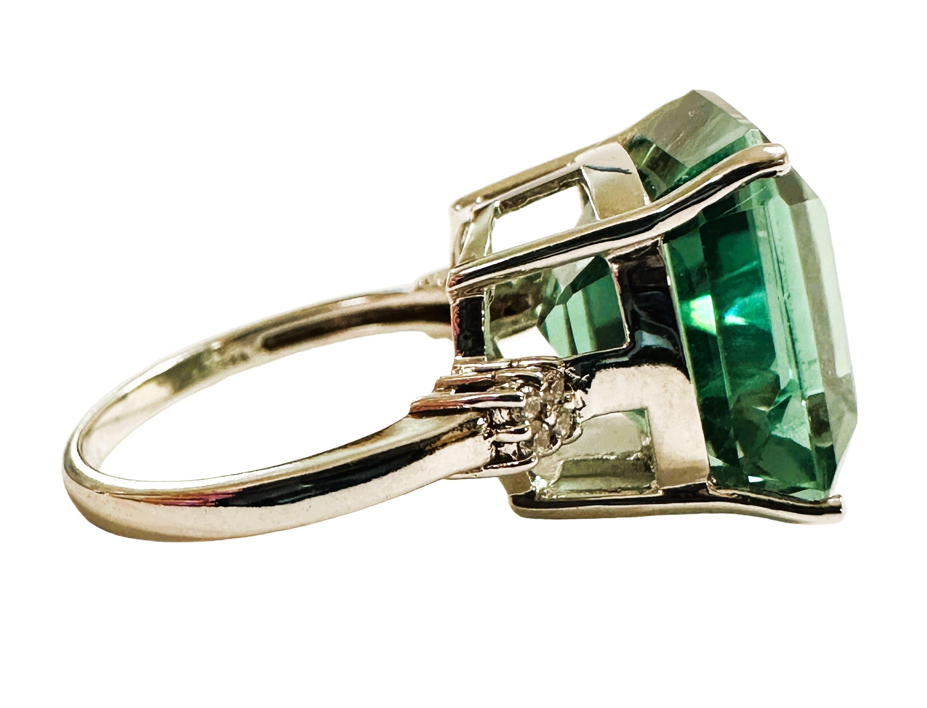 Neuer Santa Maria 14.20 Karat Aquamarin & weißer Saphir Sterling Ring im Zustand „Neu“ in Eagan, MN