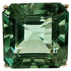 New Santa Maria 14.20 Ct Aquamarine & White Sapphire Sterling Ring