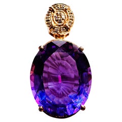 New Santa Maria 14.7 ct Color Changing Amethyst RGold Plated Pendant