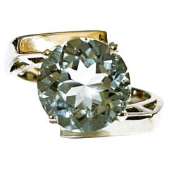 Nouveau Santa Maria 3.9 Ct Aquamarine Bague en sterling