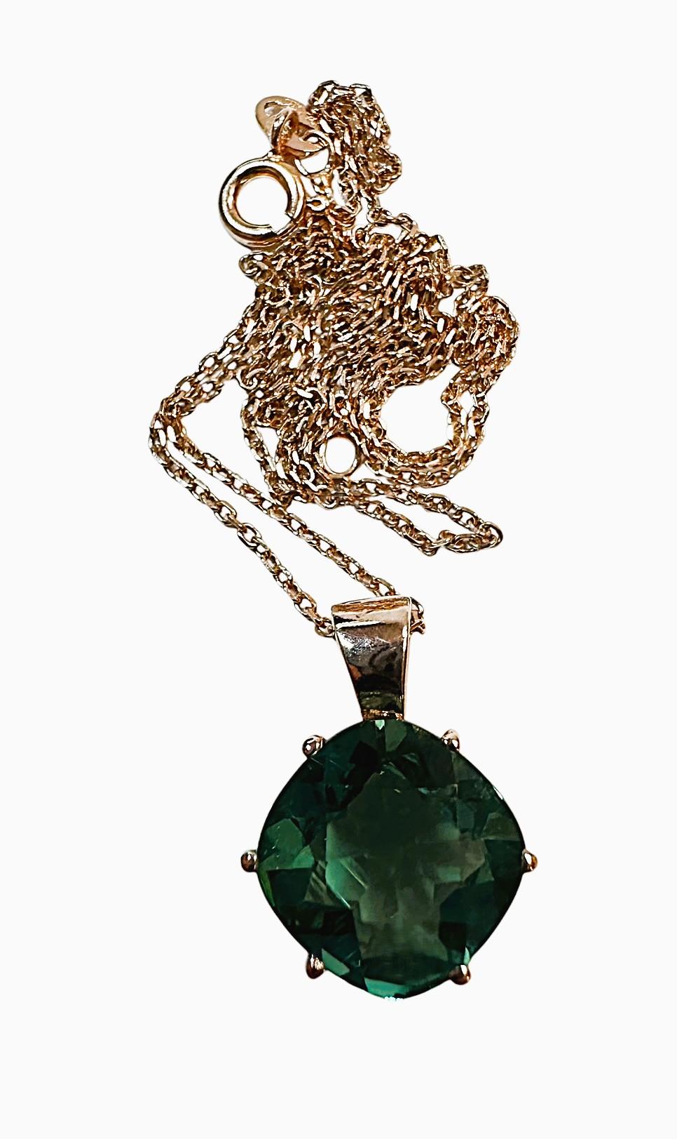 New Santa Maria 5.90 ct Greenish Blue Aquamarine RGold Plated Sterling Necklace 2