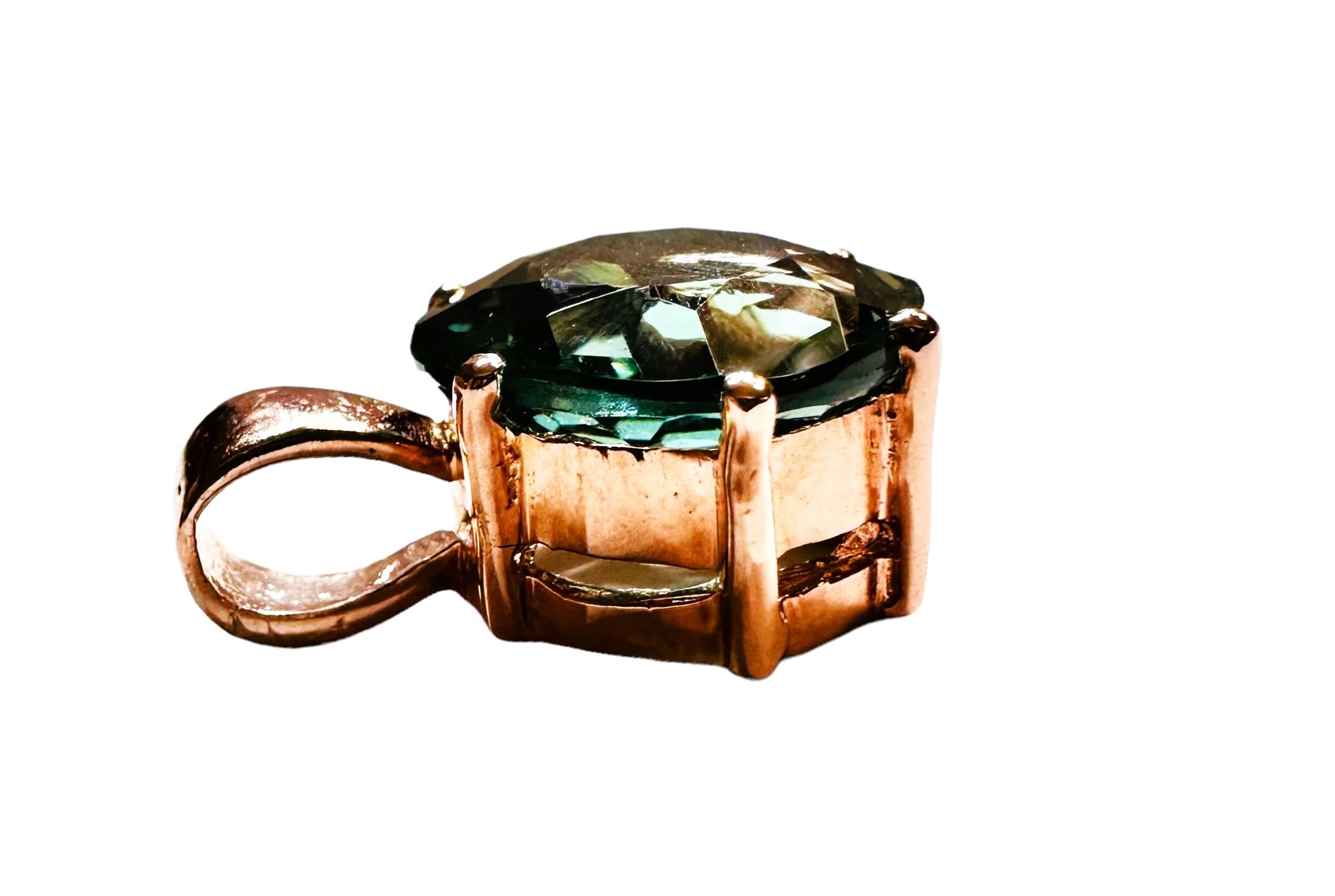 This pendant is just beautiful!  The stone is from Brazil and is just exquisite. It is a very high quality stones. The stone is 5.90 cts.  It is a cushion cut stone and  measures 12 x 12 mm.   The pendant is .75 inches long and .5 inches wide.  It's