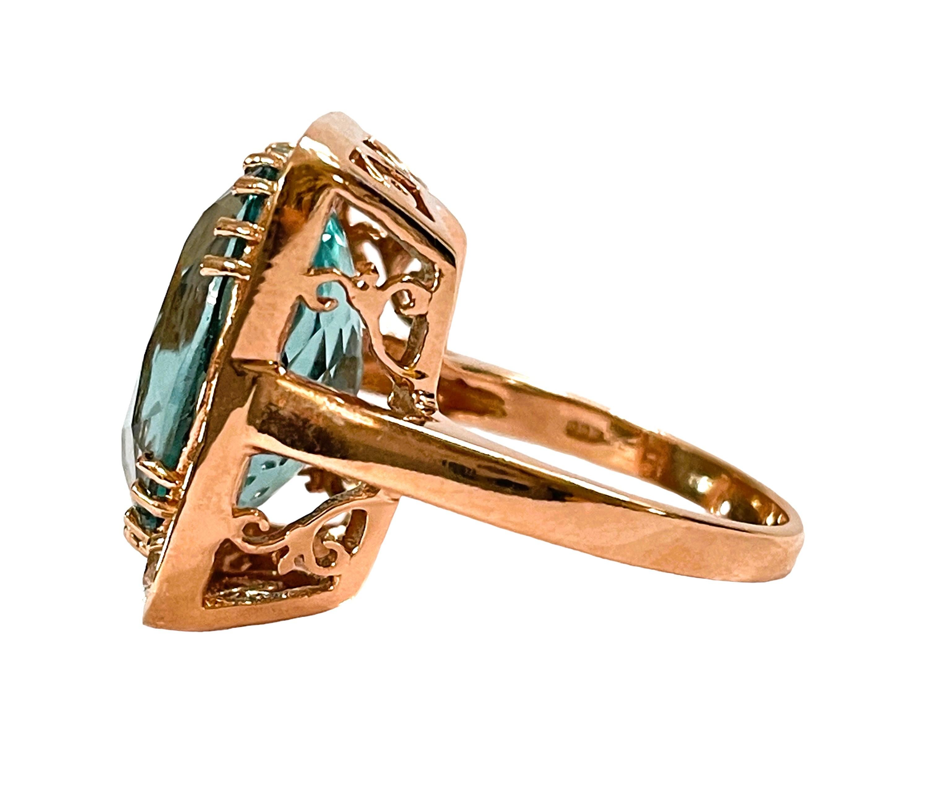 What a beautiful ring!  The ring is a size 6.25. This stone is from the Philippines. It is a beautiful oval cut stone and is 10.5 cts.  It's a very high quality stone.  The 