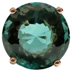 Neuer Santa Maria IF 11.50 Karat Aquamarin Roségold vergoldeter Sterling-Ring