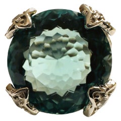 Neu Santa Maria IF 13,70 Karat Aquamarin 
Saphir Sterling Ring Größe 6,5, neu