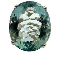 New Santa Maria IF 16 Ct Aquamarine Sterling Filigree Ring Size 6.5