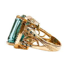 New Santa Maria IF 18ct Aquamarine & Blue Apatite RGold Plated Sterling Ring