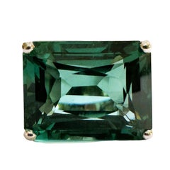 New Santa Maria IF 20 Ct Blue Green Aquamarine Sterling Filigree Ring