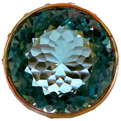 Santa Maria IF 22,50 Karat Aquamarin vergoldeter Sterlingsilber-Ring