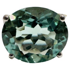 New Santa Maria IF 5.0 Ct Aquamarine Sterling Ring Size 6.25