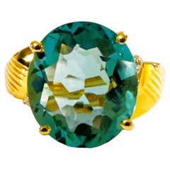 New Santa Maria IF 5.90 Carat Aquamarine Yellow Gold Plated Sterling Ring New Santa Maria IF 5.90 Carat Aquamarine Yellow Gold Plated Sterling Ring