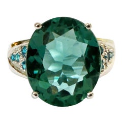 New Santa Maria IF 7 Ct Aquamarine & Blue Paraiba Sterling Filigree Ring